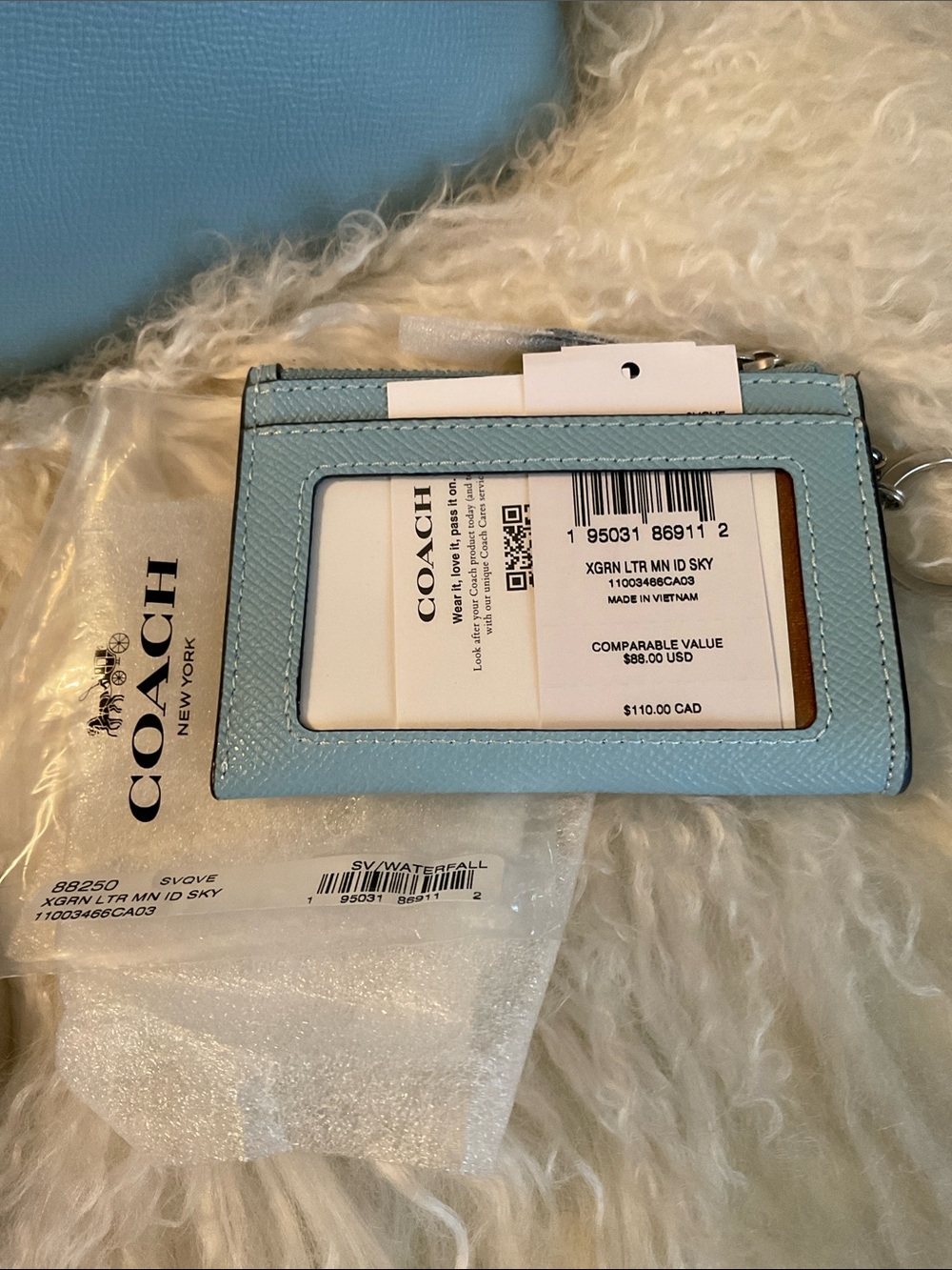New Coach Katy Satchel Double Zip & Matching Card Case Waterfall Blue NWT - Picture 2 of 12